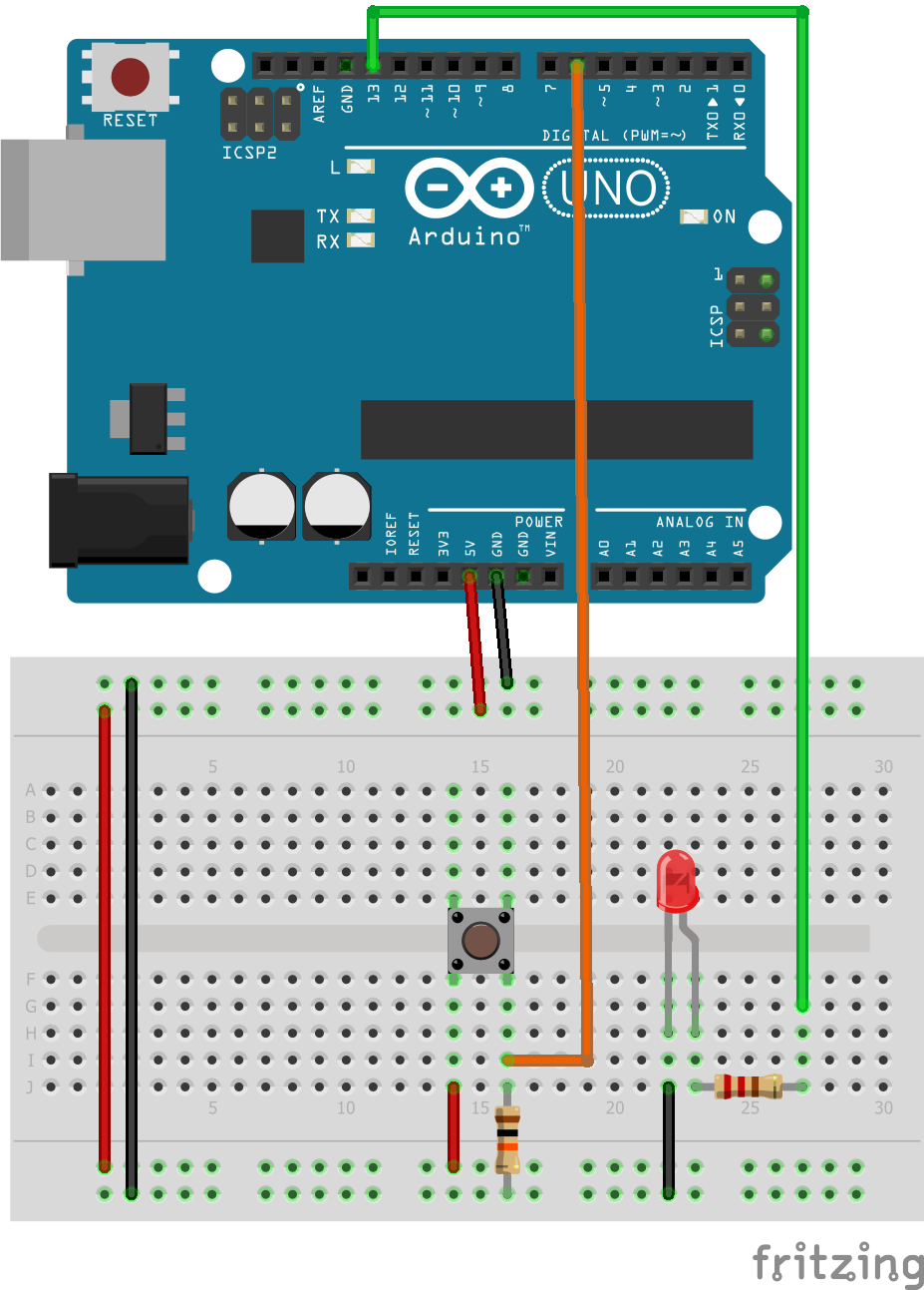 Push Button Arduino Led